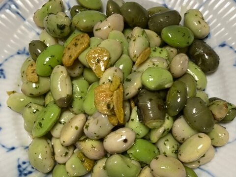 枝豆のガーリック炒め